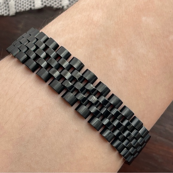 Black Stainless Steel Metal Chain Bracelet - Picture 1 of 10